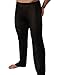 iEFiEL Mens Mesh See Through Home Lounge Pants Nightwear (M, Black)