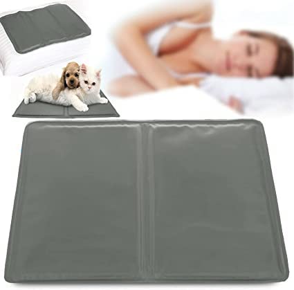 SASHTECH Cooling Pad Gel Pillow – Cold Gel Pack Mats For Pets – Sofa Cushion – Use As A Pillow Insert Or Anywhere On The Body To Provide Cooling Relief In Bed - 30 X 40 Cm (2X, Grey)
