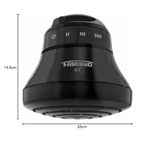 CHUVEIRO ELÉTRICO - DUCHA FAMINHO 4T BLACK 220V 6800W COM CANO 30CM - FAME