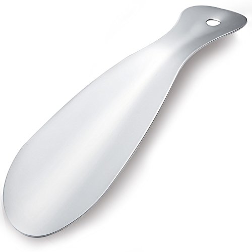 Metal Shoe Horn, PEMOTech 7.5 Inch Shoehorn, Stainless Steel Shoe Horn, Travel Shoe Helper for Women, Men - No Rough Edge to Damage Your Feet & Shoes