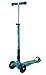 Micro Kickboard - Maxi Deluxe Foldable LED - Three Wheeled, Lean-to-Steer, Fold-to-Carry Swiss-Designed Micro Scooter for Kids with Motion-Activated Light-Up Wheels for Ages 5-12 (Petrol Green)