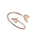 METTU Silver and Rose Gold Open Adjustable Love Arrow Ring for Girls