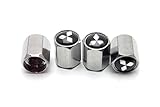 Chrome Metal Tire Valve Stem Caps for Mitsubishi All Model set of 4 V2