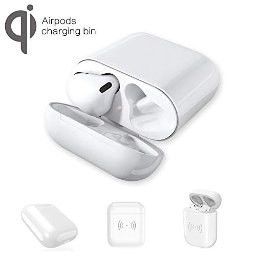 GreenCasty Airpod Charging Case Airpod Charger Adapter Compatible with airpods Headphones Wireless Charging Case Replacement for Air Pods Accessories 15 Minutes Fast Charging (White, No Sync Button)