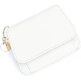 IDIDG Small Wallet for Women RFID Blocking Slim Keychain Wallet Tri-Fold Card Case with Coin Pocket (White)