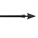 Deco Essential Adjustable Black Curtain Rods for Windows 66 to 120 Inch Extendable Drapery Rods with Flat Arrow Finials & Brackets Set, 3/4 Inch