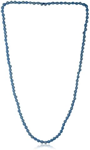 Blue Wooden & Fabric Strand Necklace for Girls (NK6745F)