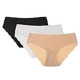 Colleer Women's Seamless Ice Silk Thong Underwear Tanga Panties 3 Pack