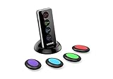 Smigic Wireless RF Item Locator/Key Finder with LED flashlight and base support. 1 RF Transmitter/Remote Control and 4 Receivers.