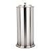 Freestanding Toilet Paper Holder with Lid by Maya | Newly Redesigned to Fit Large and Mega Rolls, Solid Metal Construction, Brushed-Nickel Finish, No Assembly Required