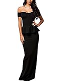 Doreen Women Drop shoulder Peplum Party Maxi Evening Dress