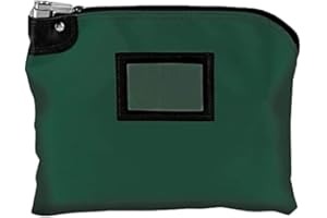BankSupplies Laminated Nylon Locking Deposit Bags | Forest Green | 15W x 11H | Locking Courier Security Bank Cash Bag | Heavy-Duty Construction | Stores Coin, Currency, Checks & Documents