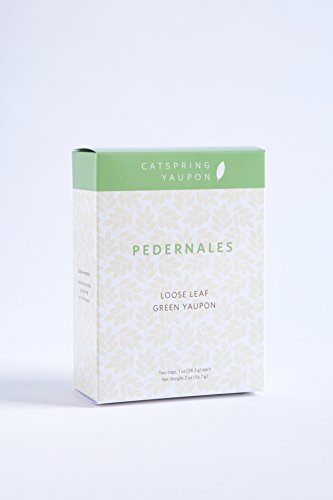 CatSpring Yaupon - Pedernales Green Yaupon Tea - Loose Leaf - Naturally Caffeinated, Herbal and Sustainable - Yaupon Green Green Grown, Harvested and Made in the USA {2 oz.}