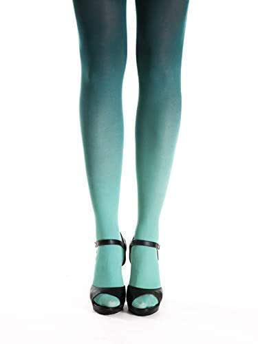 Amazon.com: Teal - Green Ombre Pantyhose - Quality Opaque Gradient ...