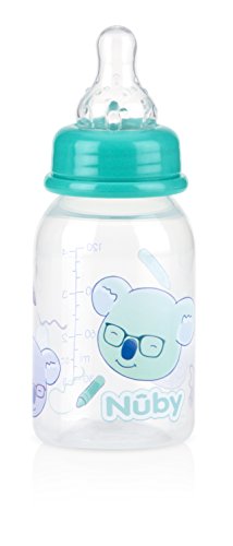 Nuby Printed Non-Drip Bottle, 4 Ounce, Colors May Vary