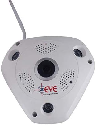 Zeye Global, 1.3MP Fisheye(VR cam) 1080P 360° Panorama View Wireless WiFi Full HD Day/Night Built-in Mic, Speaker CCTV Security Camera (Supports 128 GB SD Card)-Watch Live Demo