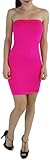 ToBeInStyle Women's Microfiber Seamless Strapless Stretchy Mini Tube Slip Dress - Pink - One Size