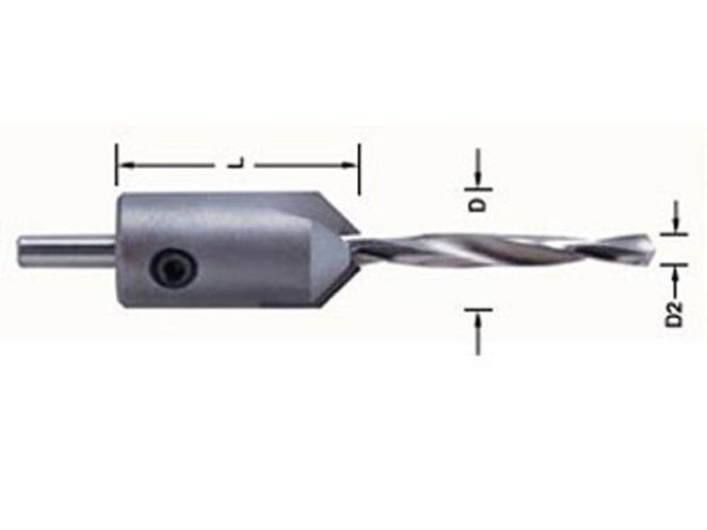 Trend TCT 16mm Adjustable Countersink with HSS 5.55mm Spiral Drill Bit, Ideal for Plywood and Plastics, 6200/10TC
