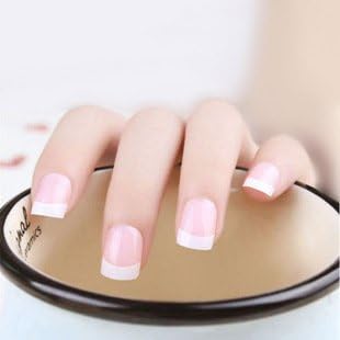 Mimei Faux Ongles Court Naturel French Rose Clair Professionnel Pas Cher Pour Femme Ou Fille Comme Accessoirie Ou Idée Cadeau De Saint Valentin