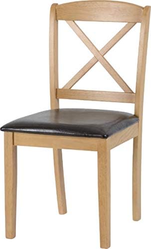 Seconique Mason Double Drop Leaf Dining Set including 2 Dining Chairs in Oak Varnish/Brown Pu, Oak Varnish/Brown Faux Leather - Image 5