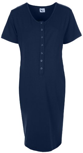 BambooMama Women's Birthing Shirt - For Pregnancy, Labor and Nursing -Small (Pre-pregnancy US Size 4-6)-Midnight Blue - Thumbnail 2
