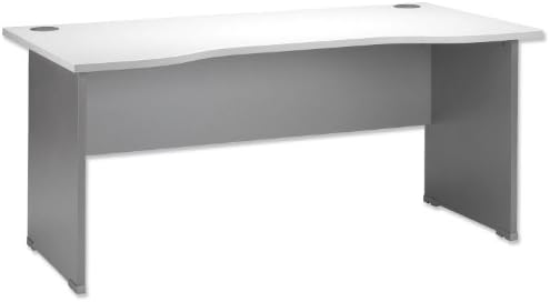 Tercel Eyas Classic Double Wave Desk Panel-end 25mm Top W1600xD1000-800xH720mm White