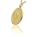 St. Christopher 24 Karat Yellow Gold Plated Round Necklace With Chain 25.00 MM