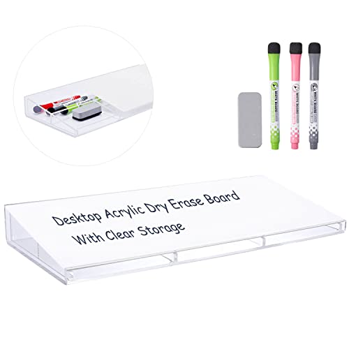 Small Acrylic Desktop DryErase Whiteboard Computer Keyboard Stand