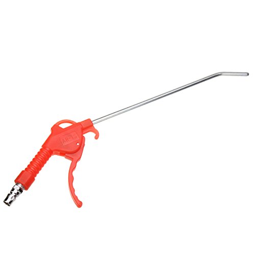 Red Plastic Handle Angled Bent Nozzle Air Duster Blow Gun Cleaner