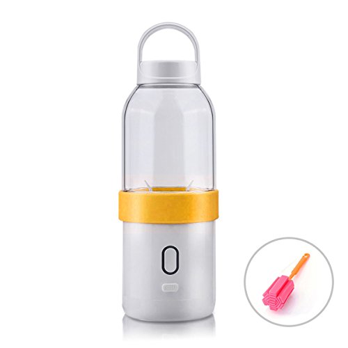 Click Here to See More Images Bluesnow 550ml USB Juicer Cup 6 Blades, Portable Rechargeable Juice Blender and Mixer for Home Office Outdoors and Travelling With a Cleaning Brush