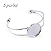 ZX Jewelry 5pcs/lot Fit 1 Inch Round Cabochon Bezel Tray Blank Bangles Bracelets for Men and Women