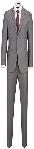 Angelo Rossi Men's Solid Modern Fit Suit (44L, 03-Grey)