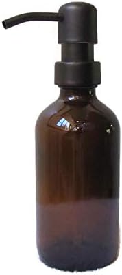 Craft Innovation Amber Glass Soap Dispenser 8 Ounce with Oil Rubbed Bronze Soap Dispenser Pump