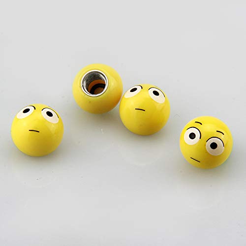 choolo Consternation Face Shaped Tire Valve Stem Caps, 4 Pack Tire Valve Caps Universal Tire Caps for Car Wheels