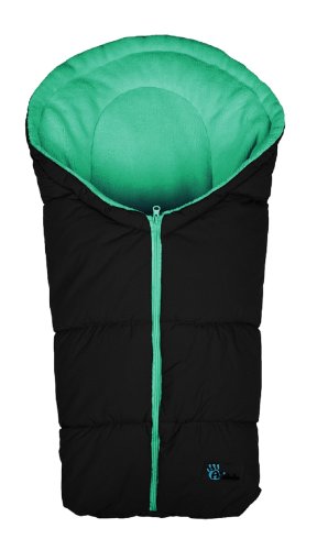 Altabebe AL2006C - 32 Winterfußsack für Babyschale, Klimaguard linie, schwarz - petrol