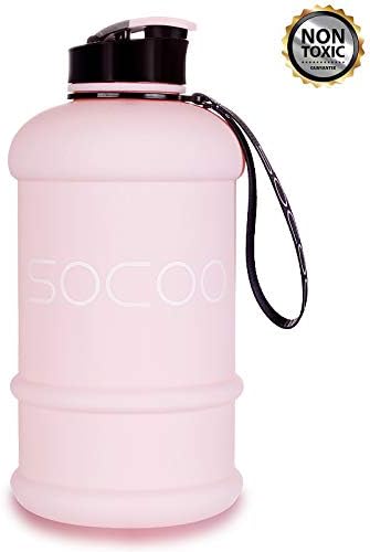 SOCOO 44OZ/1.3L Kids Water Bottle with BPA Free/Leak Proof Sports Gallon Water Bottle Jug for Gym Workout Yoga Outdoor Plastic Water Bottle