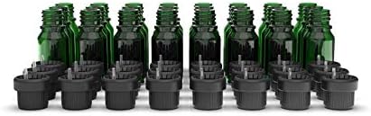 Two Scents Glass Bottles for Essential Oils - 10 mL Refillable Empty Bottle with Orifice Reducer Dropper and Cap – DIY Tool & Accessories for Aromatherapy – Carrier Oil Kit - 25 Pack Emerald Green