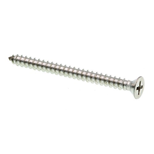 Prime-Line 9016812 Sheet Metal Screw, Flat Head Phillips, #8 X 2 in, Grade 18-8 Stainless Steel, Pack of 25