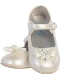 Swea Pea & Lilli Ivory Infant Shoes - Pearl Baby Shoes- Cream Girls Shoes - Baby Wedding Shoes (Size 1)