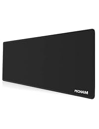 PECHAM Base de goma extendida antideslizante y resistente al agua de 0.11 pulgadas de grosor. Alfombrilla de mouse para juegos, talle XXL, color negro