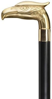 HARVY Unisex Eagle Head Cane Black Maple, Solid Brass Handle -Affordable Gift! Item #HAR-9112808