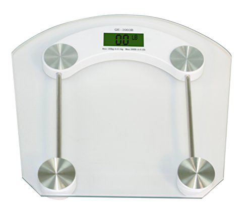 Home Basics Glass Bathroom Scale, 2.5-Inch LCD