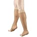 Truform Sheer Compression Stockings, 15-20 mmHg, Women's Knee High Length, Open Toe, 20 Denier, Beige, Medium