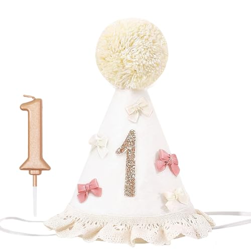 White 1st Birthday Hat