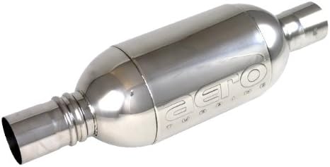2.5" In/Out x 20" OAL Aero Turbine Muffler, 6" Round Body
