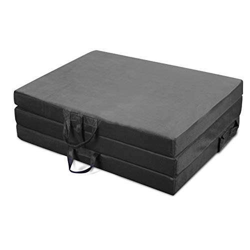 American Furniture Alliance Hide A' Mat 3.5 x 35 x 77 inch Twin Trifold Mattress Mesh/Suede, Black - Thumbnail 7