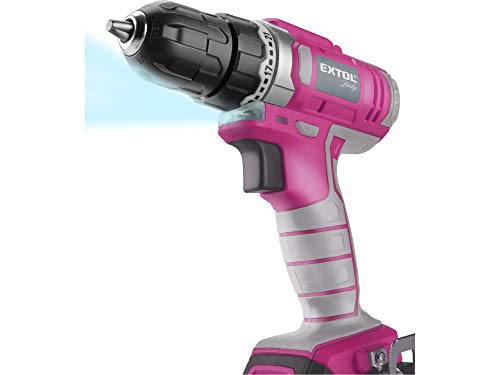 EXTOL Lady Akkuschrauber pink, 12V Li-Ion, 1300mAh, mit Transporttasche inkl. Zubehör von 6 Bits (Längsschlitz, PH und… – Bild 5