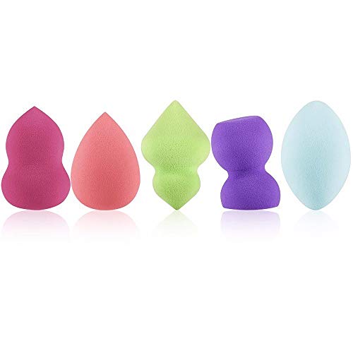 image for Pixiss 5 Pcs Makeup Blending Sponge Set, Blender For Liquid, Cream, an