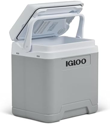 IE27DC Nevera Eléctrica, 12V, 27L – Mini Frigorífico Compacto para Coche, Camping, Viajes, Barco y Festivales – Ligera, Portátil y con Compartimento para Cables