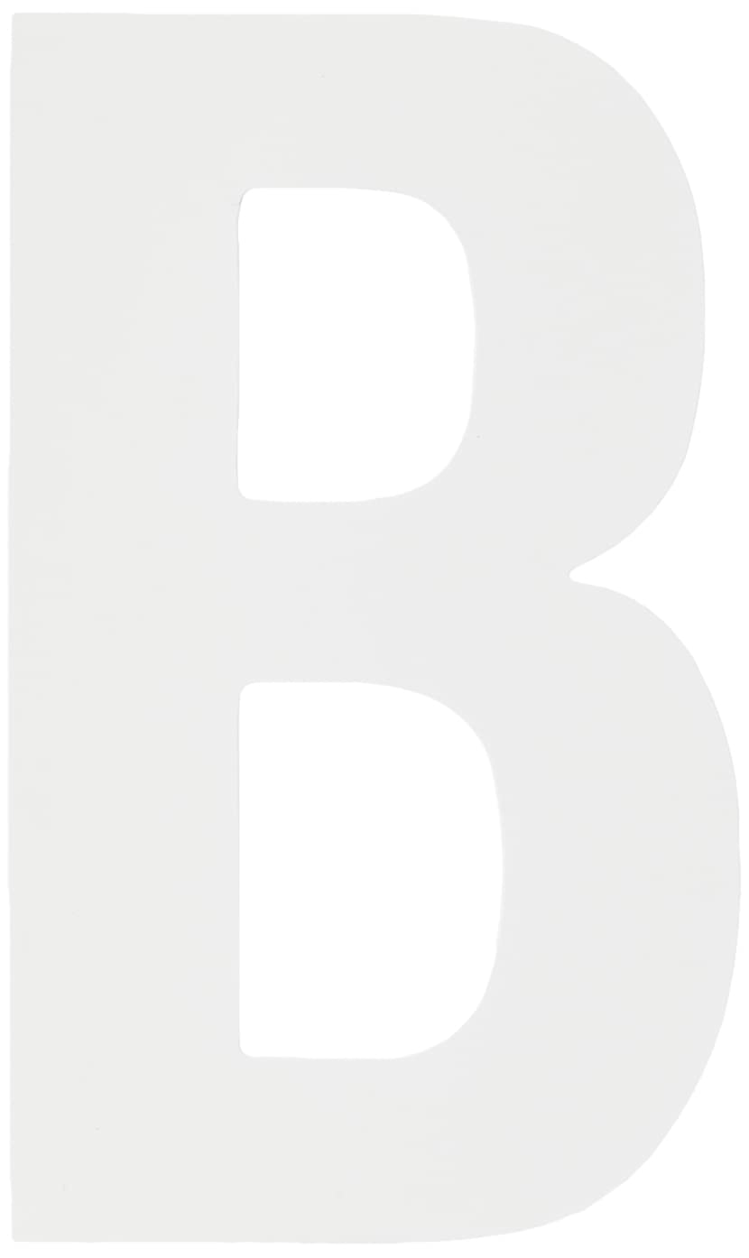 Merriway BH04106 (4 Pcs) White Vinyl Stick-On Wheelie Bin Post Box Crate Dust Bin Letters 75mm (3 Inch) Letter B - Pack of 4 Pieces